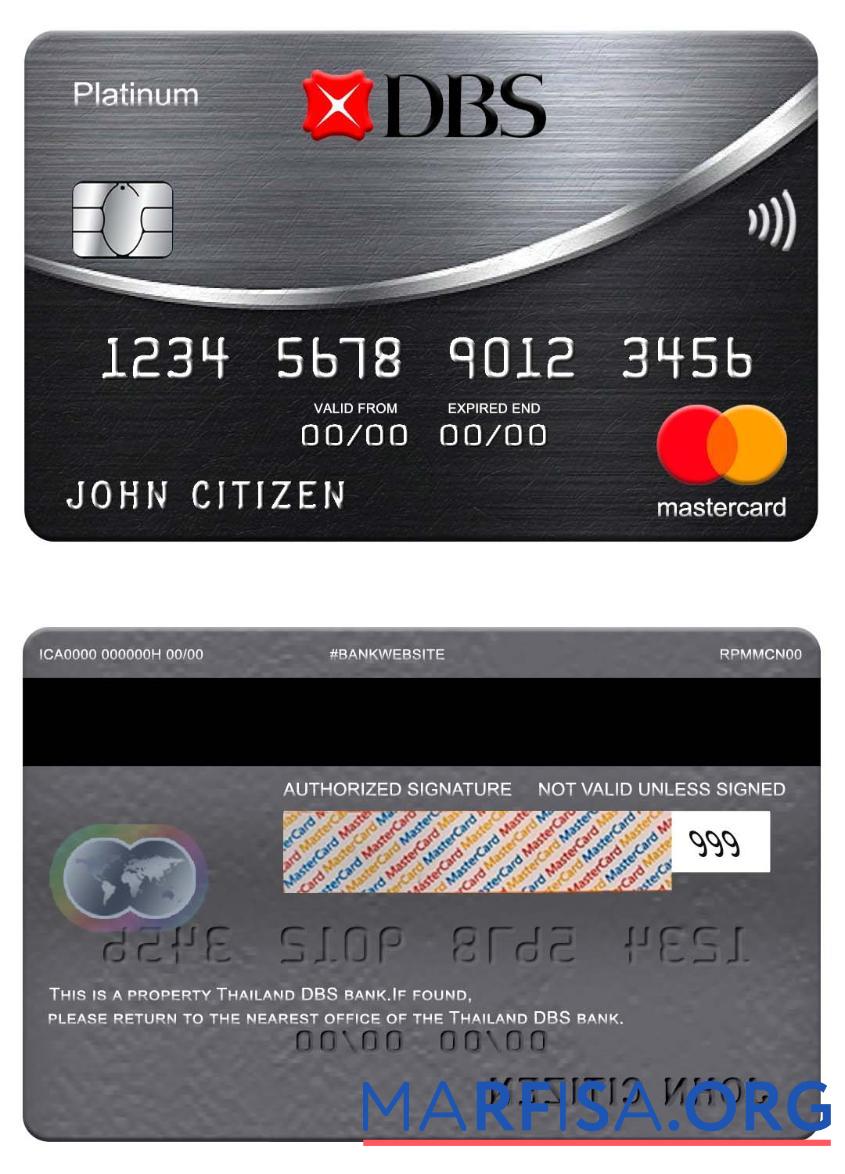 Realistic Thailand DBS bank mastercard platinum download for verification